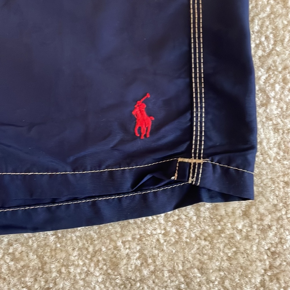 Polo Ralph Lauren Navy Blue Cargo Pocket Swim Trunks Mens Size Large - Picture 2 of 7